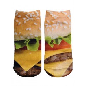 -Printed Socks- Burger