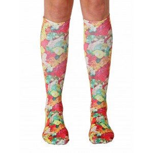 -Printed Knee High Socks- Gummy Bear