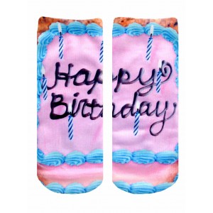 -Printed Socks- Happy Birthday