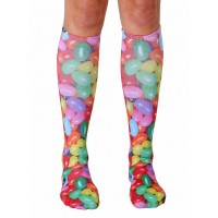-Printed Knee High Socks- Jelly Bean