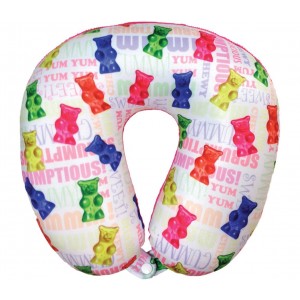 Microbead Travel Neck Pillow- Gummy Bears 