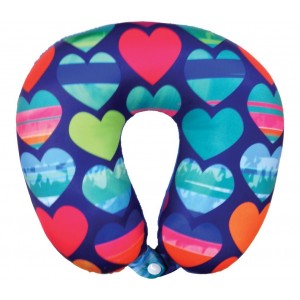 Microbead Travel Neck Pillow- Hearts 