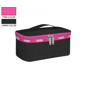 LeSportsac Rectangular Train Case Pin Dot Pink