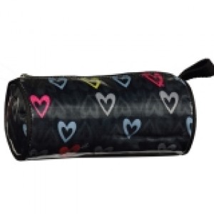 Pencil Case/Cosmetic Barrel Bag Hearts 