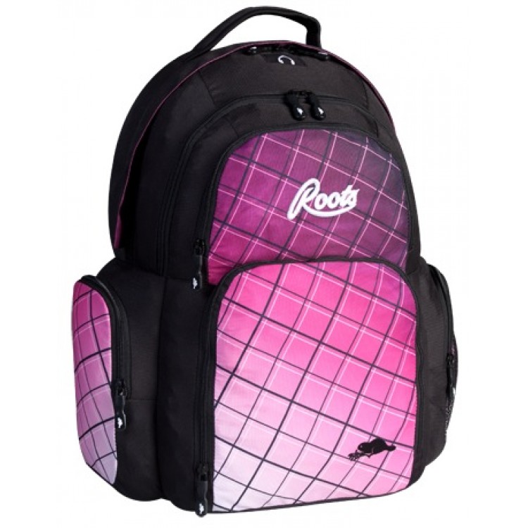 Roots Backpack Pink Plaid