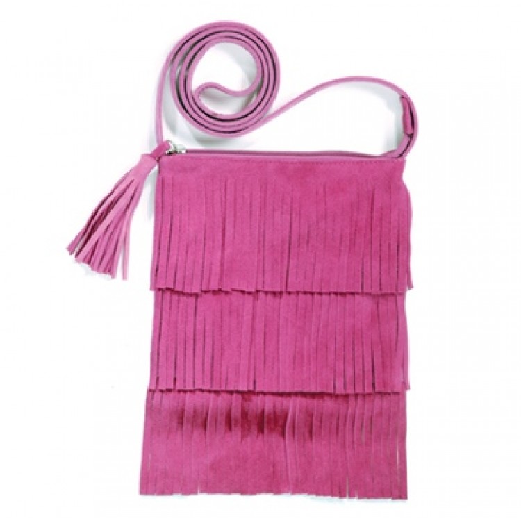 pink fringe purse