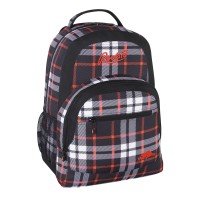 Roots Backpack Plaid Grey/Orange