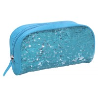 Sequin Pencil Case- Blue