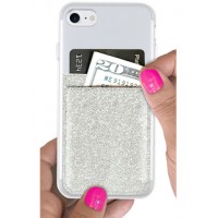 Phone Pocket- Silver Glitter