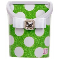 Magnetic Locker Bin- Green Polka Dots