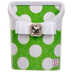 Magnetic Locker Bin- Green Polka Dots