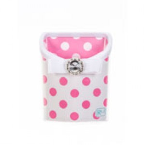 Magnetic Locker Bin White with Pink Dots