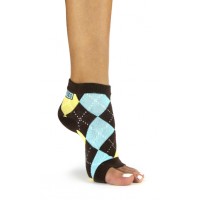 Toeless Socks Brown Argyle