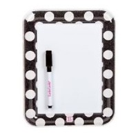 Dry Erase Board - Black/White Polka Dot