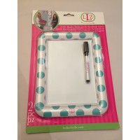 Dry Erase Board - White & Blue Dots