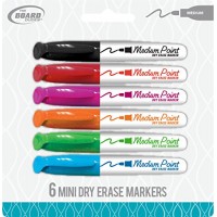 Markers- Medium Mini Dry Erase - Set of Six