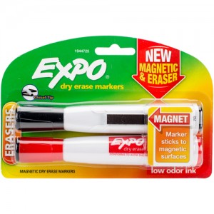 Markers- Two Chisel Tip Magnetic & Eraser Dry Erase
