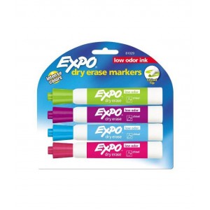 Markers- Four Chisel Tip Intense Colour Dry Erase