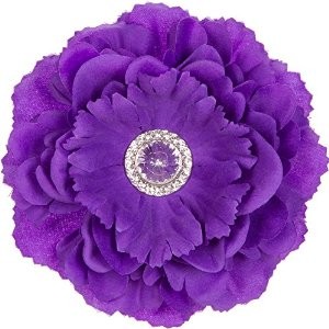 Silk Peony Flower Magnet - Purple