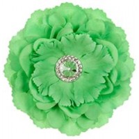 Silk Peony Flower Magnet - Green