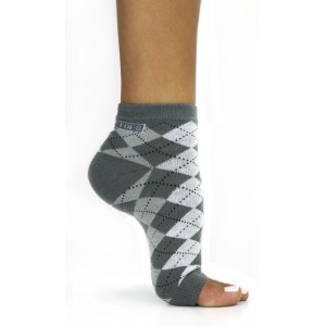 Toeless Socks Grey Argyle