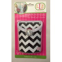 Magnetic Locker Bin- Black & White Chevron