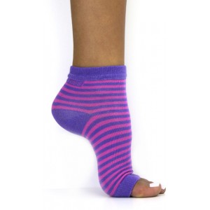 Toeless Socks Pink & Purple Stripe