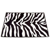 Locker Rug Fuzzy- Black/White Zebra
