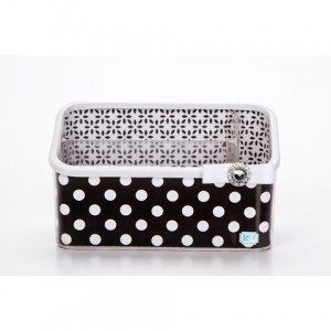 Desk Caddy- Black & White Dot