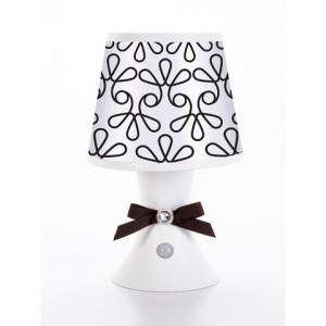 Desk Lamp- White with Black Swirl