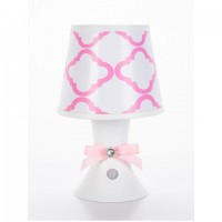 Desk Lamp- Pink Quatrefoil