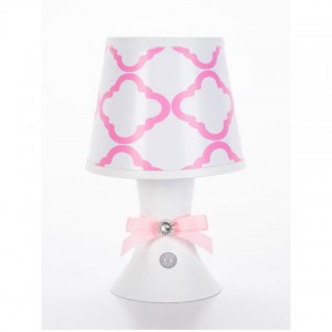 Desk Lamp- Pink Quatrefoil