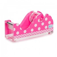 Desktop Tape Dispenser- Pink Dot